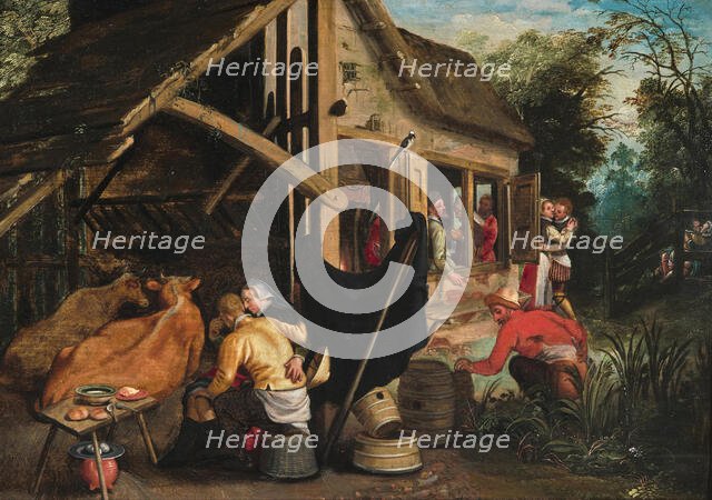 Lovers at an inn. Creator: Pietersz, Aert (1550-1612).