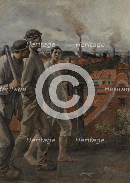 Return of the Miners. Creator: Meunier, Constantin Emile (1831-1905).