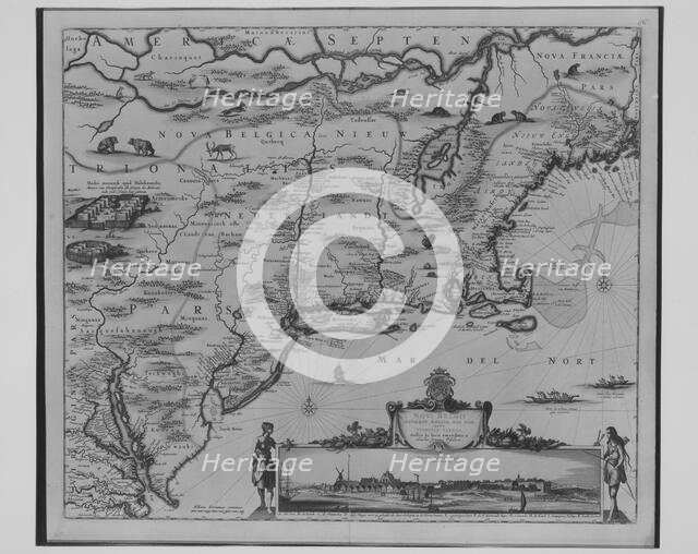 Novi Belgii Novaeque Angliae Nec Non Partis Virginiae, 1651-55., 1651-55. Creator: Claes Jansz Visscher.