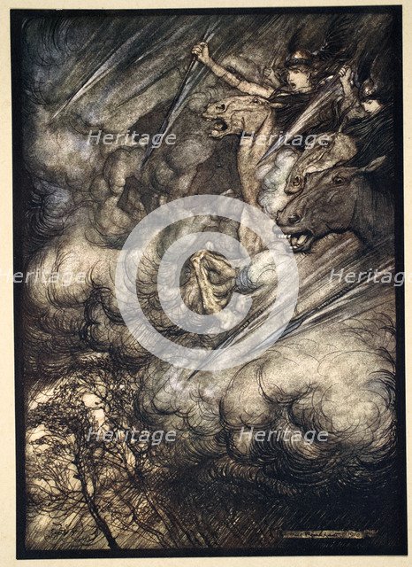 'The ride of the Valkyries', 1910.  Artist: Arthur Rackham