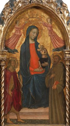 Madonna and Child with St John the Baptist and St Francis, early-mid 15th century. Creator: Masolino da Panicale.
