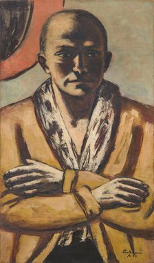 Self-portrait yellow-pink, 1943. Creator: Beckmann, Max (1884-1950).