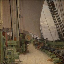 The Starboard Battery and the Deck of the Corvette "Najaden", 1833. Creator: CW Eckersberg.