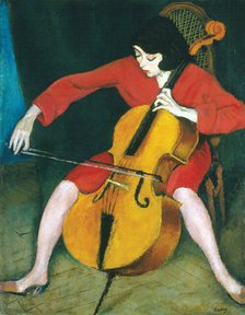 Woman Playing the Cello, 1928. Creator: Berény, Róbert (1887-1953).