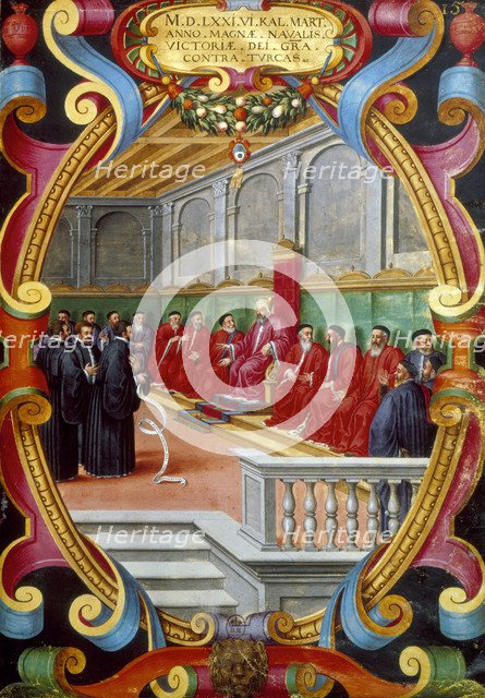 Doge of Venice and his counsel, late 16th century. Artist: Unknown