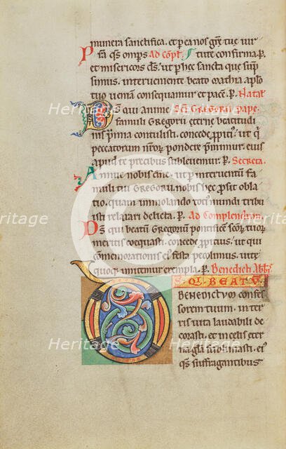 Decorated Initial D; Stammheim Missal, probably 1170s. Creator: Unknown.