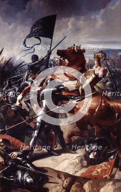 'Battle of Castillon', 1453 (19th century). Artist: Charles Philippe Auguste Lariviere