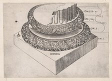 Speculum Romanae Magnificentiae: Ionic base, ca. 1537., ca. 1537. Creator: Master GA.