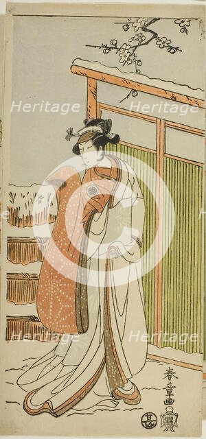 The Actor Segawa Kikunojo II as Yuki Onna (the Snow Woman) in a dance interlude in scen..., c. 1770. Creator: Shunsho.