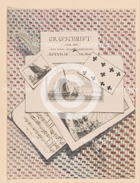 Trompe l'oeil with prints, 1780 or later.  Creator: Anon.