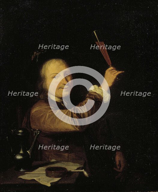 A man raising his glass, c1680. Creator: Pieter Cornelisz. van Slingeland.