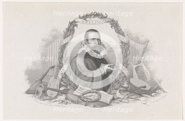 Portrait of the Composer Jan Pieterszoon Sweelinck (1562-1621). Artist: Taurel, Charles Eduard (1824-1892)