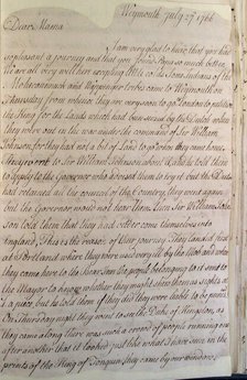 Letter from Hester Pitt, 1766. Creator: Hester Stanhope.