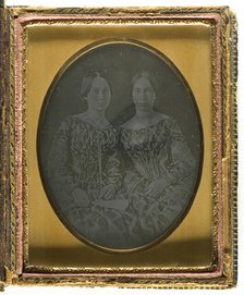 Untitled [portrait of two women in matching dresses], c. 1839/60.  Creator: Unknown.