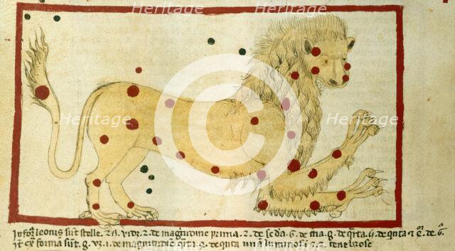 Drawing of Leo, the sign of the Zodiac for July, 14th century. Creator: Andolone dal Nero.
