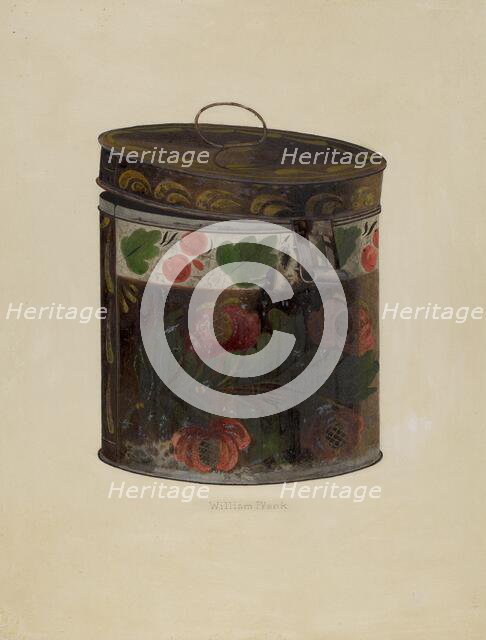 Toleware Tin Cannister, c. 1937. Creator: William Frank.