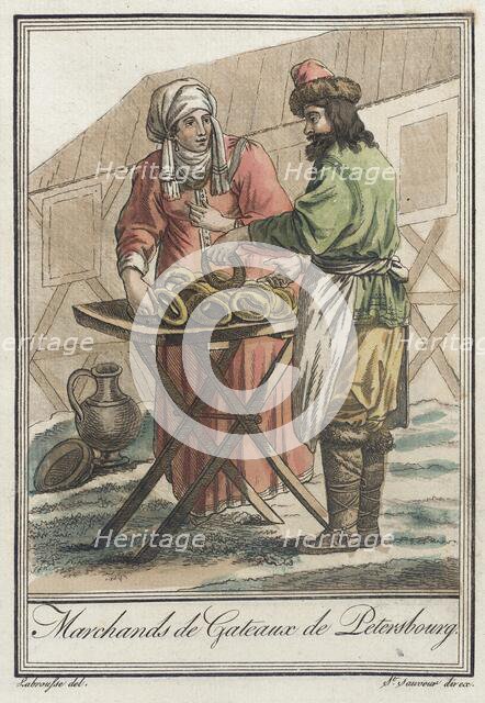 Costumes de Différents Pays, 'Marchands de Gateaux de Petersbourg', c1797. Creator: Jacques Grasset de Saint-Sauveur.