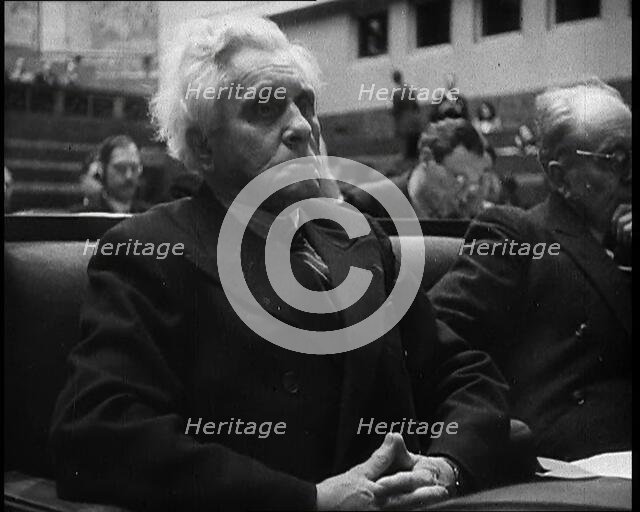 Male Representative of the League of Nations Listening to Speeches, 1937. Creator: British Pathe Ltd.
