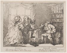Bozzy and Madame Piozzi (Frontispiece, "Bozzy and Piozzi" by Peter Pindar), 1780-86., 1780-86. Creator: Thomas Rowlandson.