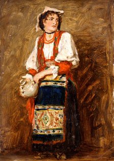 Study of an Italian (Savoy?) Peasant Girl, 1874-1880. Creator: Louisa Starr.