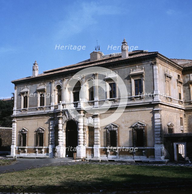 Façade of Villa Julia in Rome, work by Bartolomeo Ammannati (1511 - 1592).
