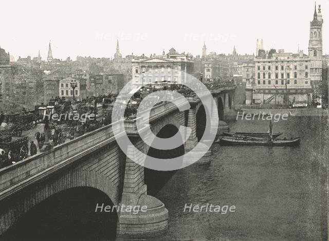 London Bridge looking North, 1895. Creator: London Stereoscopic & Photographic Co.
