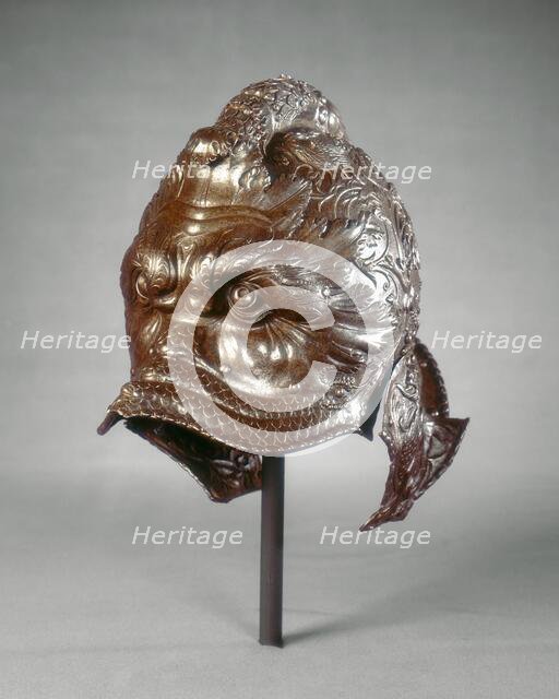 Helmet (burgonet) in the Form of a Dolphin Mask, 1540/1545. Creator: Giovan Paolo Negroli.