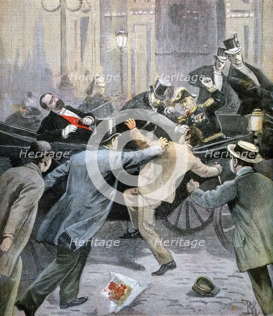 Assassination of Marie François Sadi Carnot, President of the French Third Republic, 1894. Artist: Unknown