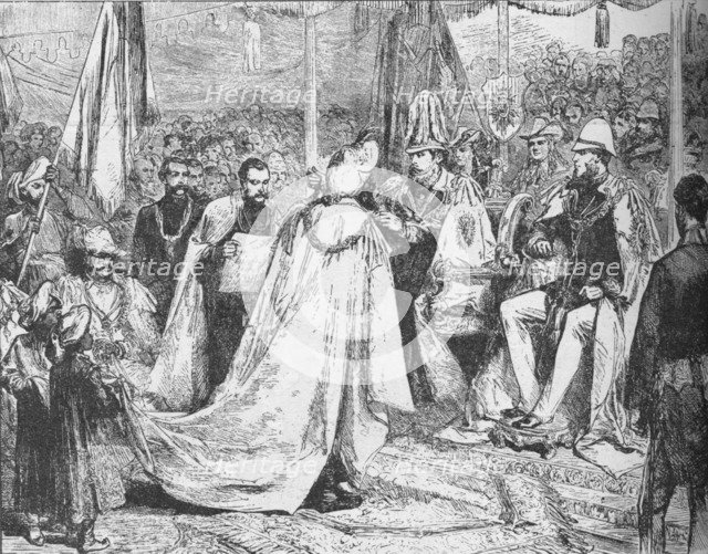 The Prince of Wales presiding at a Grand Chapter of the Star of India at Calcutta, 1875 (1908). Artist: Unknown.