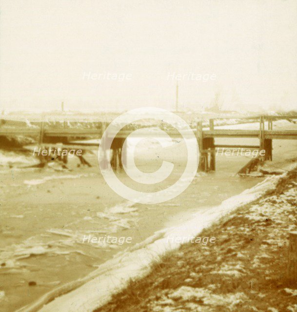 Bridge at Poperinge, Flanders, Belgium, c1914-c1918. Artist: Unknown.