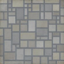 Composition: Light Colour Planes with Grey Lines (Composition with Grid 7), 1919. Creator: Mondrian, Piet (1872-1944).