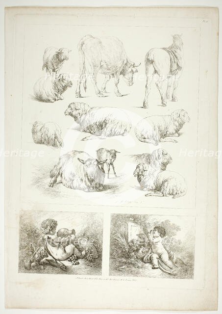 Plate Eight of 38 from Oeuvres de J. B. Huet, 1796–99. Creator: Jean Baptiste Marie Huet.