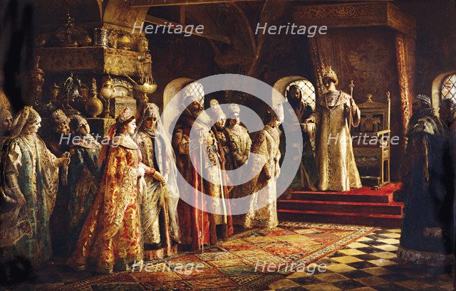 Tsar Alexei Mikhailovich Choosing a Bride, 1886. Artist: Makovsky, Konstantin Yegorovich (1839-1915)