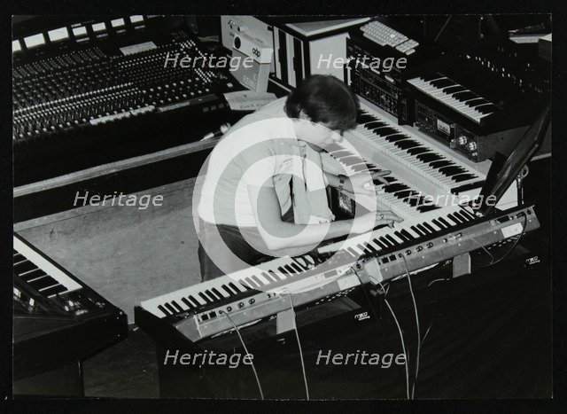 German electronic musician Klaus Schulze at the Forum Theatre, Hatfield, Hertfordshire, 1983. Artist: Denis Williams