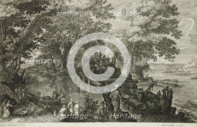 Landscape with a Fisherman, between circa 1610 and circa 1615. Creator: Aegidius Sadeler II.