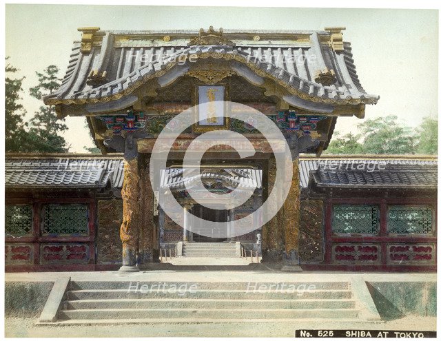 Temple gate, Shiba, Tokyo, Japan, early 20th century(?). Artist: Unknown