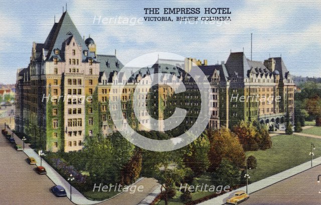 View of the Empress Hotel in Victoria, British Columbia, Canada, 1940. Artist: Unknown