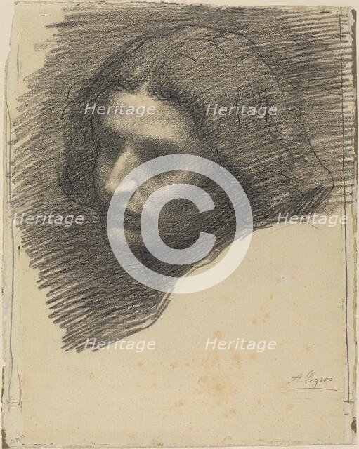 Head of a Man Facing Left [recto]. Creator: Alphonse Legros.