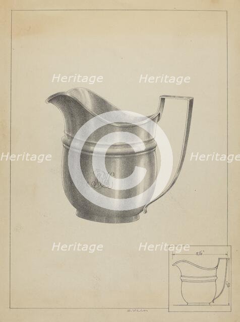 Silver Creamer, 1936. Creator: Simon Weiss.