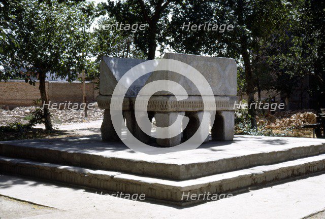 Samarkand Stone Lectern, Bibi-Khanum Mosqu ruins, c20th century. Artist: CM Dixon.