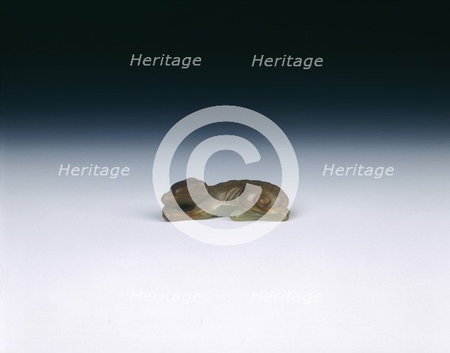 Yellow jade squatting greyhound, Yuan dynasty, China, 1279-1368. Artist: Unknown