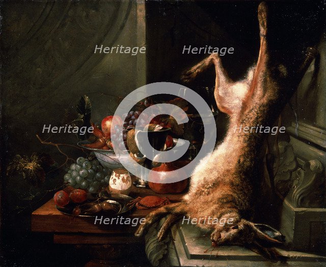 'Still life with a Hare', c1680s.  Artist: Jan Baptist van Moerkerke