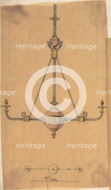 Design for [Gas?] Lights for a Church, ca. 1880. Creator: Richardson Ellson & Co.
