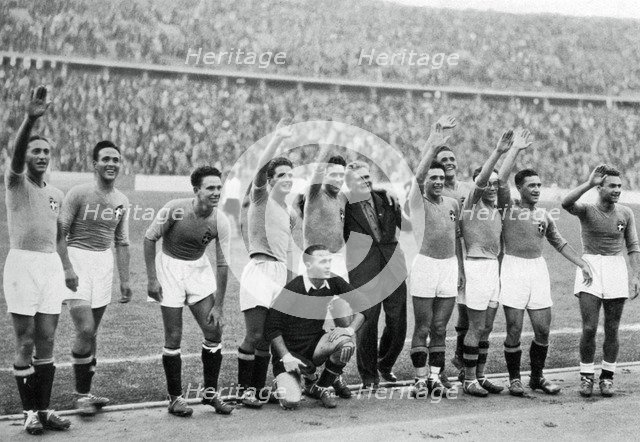 Italian national football team, Berlin Olympics, 1936. Artist: Unknown