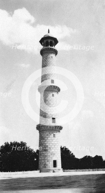 A minaret at the Taj Mahal, Agra, India, 1916-1917. Artist: Unknown
