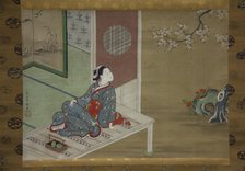 Courtesan Resting on the Veranda, 18th century. Creator: Furuyama Moromasa.