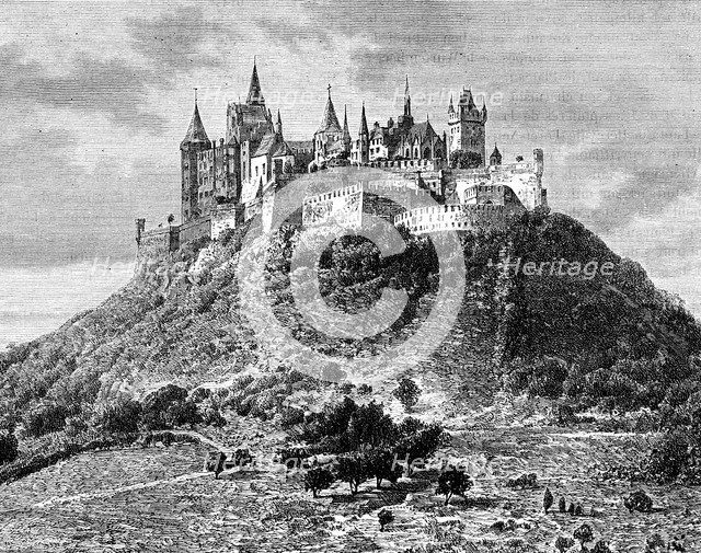 Burg Hohenzollern, south of Stuttgart, Germany, 19th century. Artist: Taylor