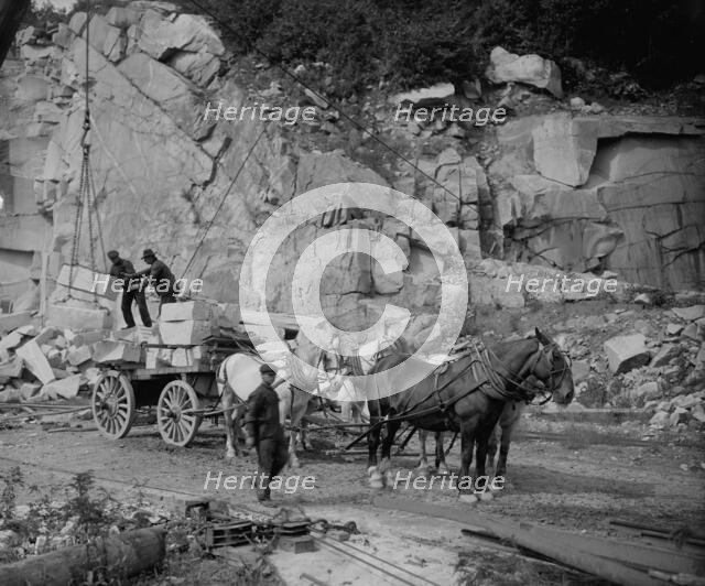 Loading, a New England granite quarry, c1908. Creator: Unknown.