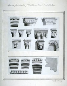 Architectural features in the Church of St Bartholomew-the-Great, Smithfield, City of London, 1789. Artist: Thomas Fisher