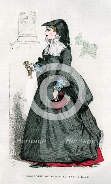 Bourgeoise of Paris, 16th century (1882-1884). Artist: Petit